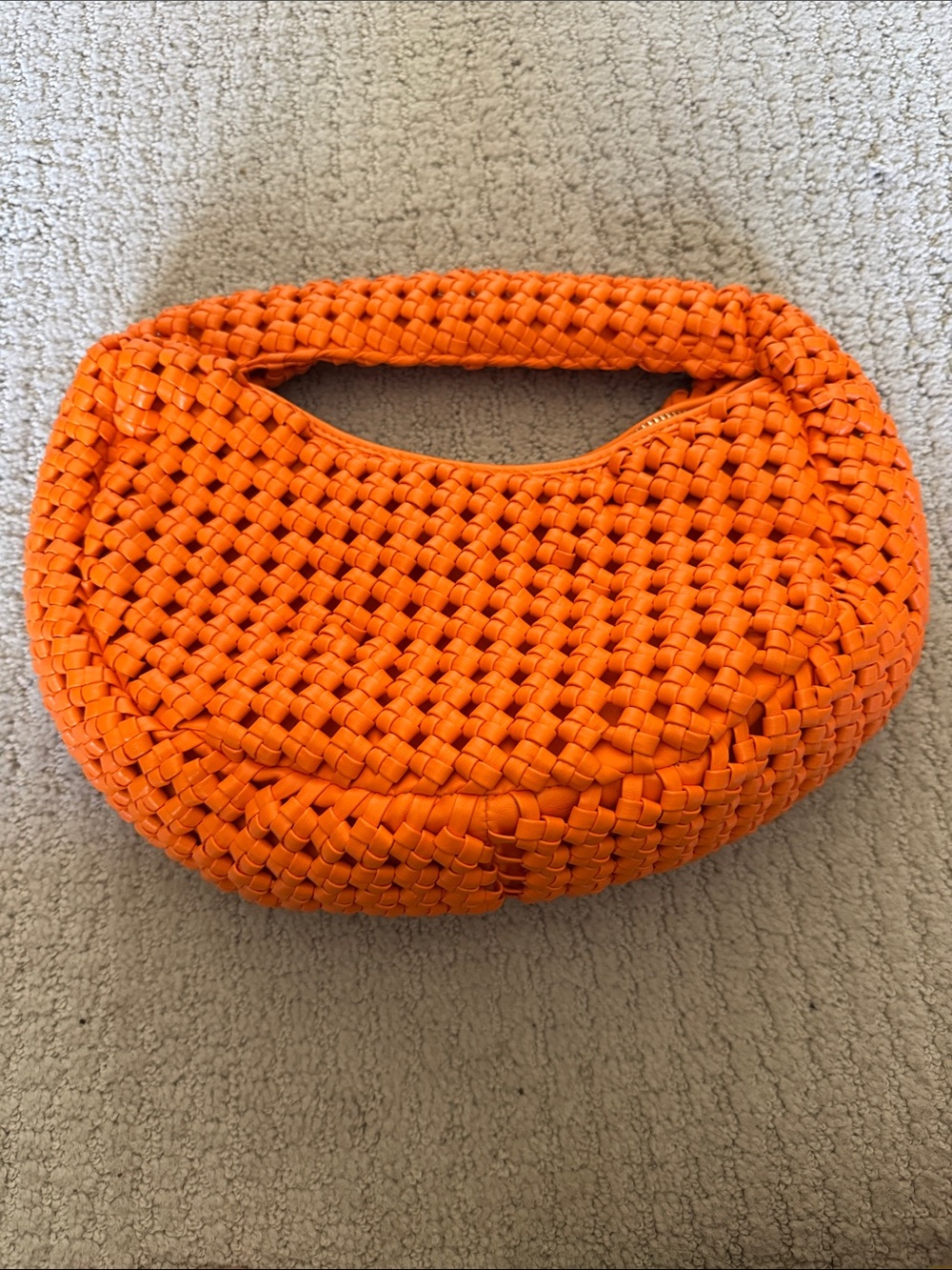 Anthropologie Vibrant Orange Woven Clutch
